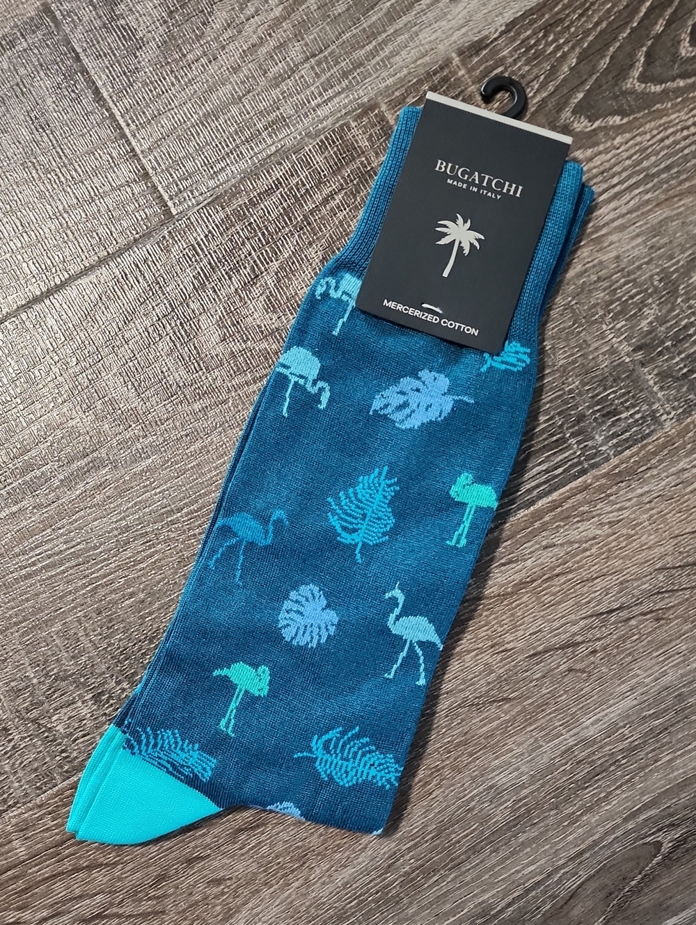 Bugatchi Flamingo & Palm Frond Mercerized Cotton Socks